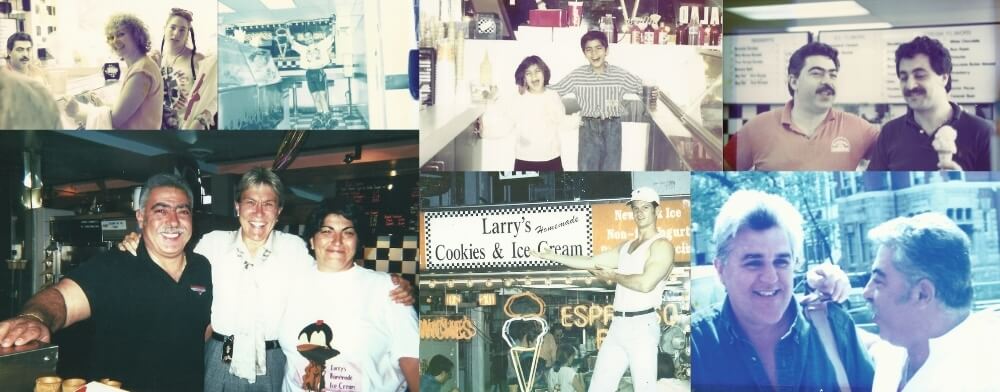 Photos of Larry's family and customers